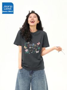 Jeanswest | Summer Graffiti Print Crew Neck Cotton Short Sleeve T-shirt