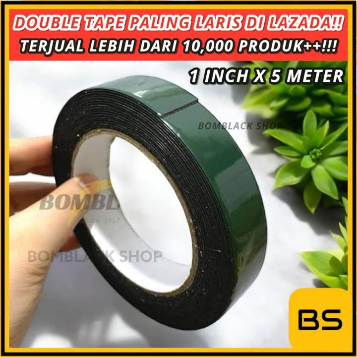 Double Tape Busa Foam Tape 1 inch Tebal Dabeltip Super Kuat Double Tape Super Kuat Dobletape Super Kuat Dobel Tip Super Kuat Selotip Isolasi Busa Hijau Sekelas 3M Double Tape Hijau Double Tape Busa Dobel Tep