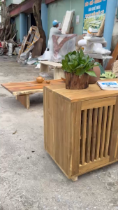 Tủ Gỗ Tràm Tự Nhiên 2 Cánh Mở Có Nan Gỗ Thoáng Khí Đựng Đồ Đa Năng Giày Dép Tủ Thuốc Gia Đình