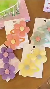 2PCS Flower Hair Clips for Girls Cute Flower Hair Barrettes Snap Hair Clips for Fringes Wedding Flower Hair Accessories Gifts for Women Girls