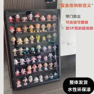 Large Doll Storage Display Stand TNT Real Wood Cabinet with Door Wall Mounted Labubu Toy Organizer Adult Home Storage Box