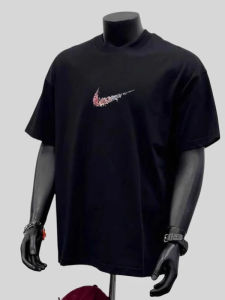 Loose Fit Pure Cotton Short Sleeve T-Shirt Mens Summer Fashion Sporty Retro Style Large Size 300 Pounds Breathable Casual Top