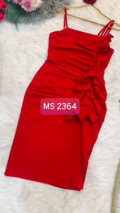 MyDu Shop | MS 2364 Đầm 2 Dây – Chất Thun Umi Bèo Dọc Che Bụng Thanh Lịch