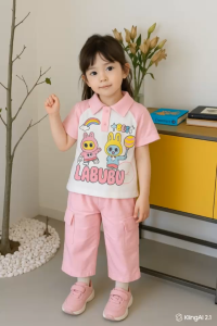 setelan cargo anak perempuan usia 1 sampai 10 tahun