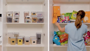 8 Piece Airtight Plastic Food Storage Containers Set Moisture Proof Kitchen Pantry and Cabinet Organizer