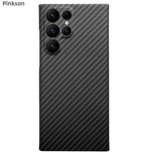 pinkson | Kevlar Carbon Fiber Samsung S22 Ultra S23 Ultra Thin Full Coverage Anti-Fall Heat Dissipation Business Protective Case