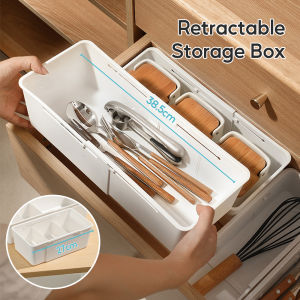 Retractable Drawer Organizer For Desk Length Adjustable Compartment Storage Box Clothes Container Makeup Sorting Storage Box