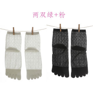 Toe Socks Summer Socks Knee Socks Mesh Japanese Style White in Thin Section Cut Out Breathable Sweat Absorbing Mid-Top Split Toe Five-Toe Women