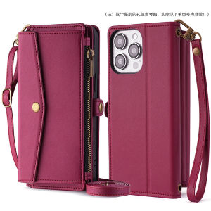 Vivo S19Pro S18 S17E Full Cover Anti-Fall Flip Cover Phone Case with Zipper Side Buckle Multi-Function Business Style Wallet Type