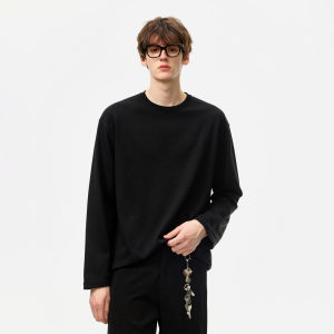 JEENSYIU | Áo Thun Dài Tay Nam Cotton Giữ Nhiệt Cổ Tròn Form Rộng Vải Dày