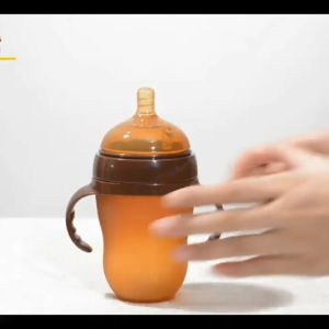 Silicone Milk Bottle 150/260ML NEWBORN Bottle Feeding Handle Wide Mouth Milk Bottle Baby Botol Susu Anti Colic