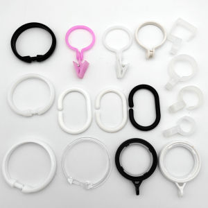 Large Size Plastic Shower Curtain Hooks Rings Windproof Door Curtain Rings Bed Curtain Mosquito Net Hanging Loops Bathroom Accessories