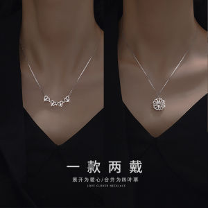 Lucky Four Leaf Clover Necklace Luxury Unique Design High Pure Silver Heart New 2025 Hot Sale Birthday Gift Womens Jewelry