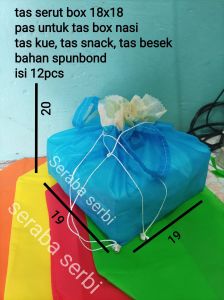 tas serut box 18x18 tas spunbond tas hajatan tas goodiebag tas syukuran tas box nasi tas kotak nasi tas besek tas kue tas snack