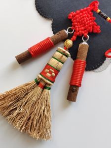 Mini Sweeper Head Baby Hamper Door Hanging Plant Sisal Natural Material Handmade Bedroom Living Room Entrance Car Decoration