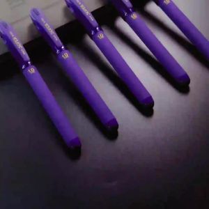 Fashionable Frosted Neutral Pen Purple Ink 1.0mm Large Capacity Essential Writing Pen for Returning to School 3/6/12pcs