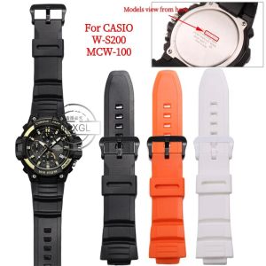 Resin Watch Band For Casio MCW-110H MCW100 W-S220 HDD-S100 Stainless Steel Buckle Waterproof Replacement Casual Strap Bracelet
