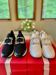 Casual Sport Shoes for Women Diamond Buckle Dad Shoes Thick Bottom Platform Slip-On Loafers Real Leather Breathable Comfortable