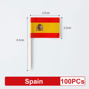 100PCs National Flag Toothpick Cupcake Food Fruit Toothpick National Flag Festival Party Food Decoration Flag Picks