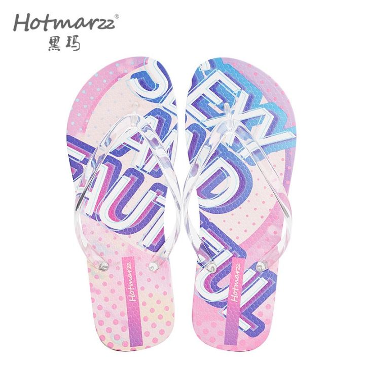 Hotmarzz Women's flip flops PVC anti slip slippers for outdoor wear beach clip on slippers HM7087