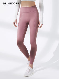 Primecore Womens Yoga Pants Fitness Sport Thin Summer High Waist Side Pocket No Bulk Seam Breathable Quick Dry Ultra Stretch