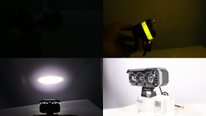 Motcar 2PCS Alloy 600W Spotlight Driving Light White+Yellow+Colorful with Burst DC9V-85V Fog Light