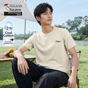 TUCANO | White Ice Silk Quick-dry T-Shirt Letter Print Short Sleeve
