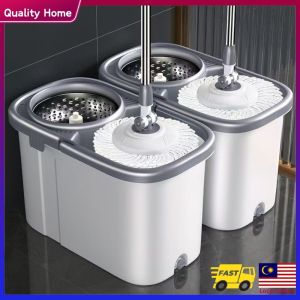 360°Smart Rotating Mop Bucket Set 2in1  Hand-Free Hand Wash Magic Floor Cleaning Mop Cleaning Tools With 4 wheels Spin Mop