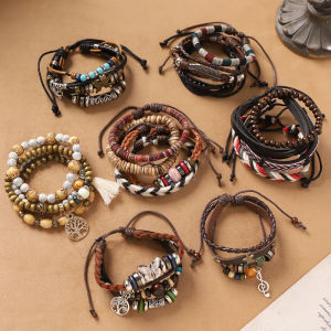 Dệt Tay Bohemian Dân Tộc Vòng Tay Phong Cách Vintage Lạ Mắt Độc Đáo Xếp Chồng Nhiều Lớp Phong Cách Riêng Biệt Trang Sức Thời Trang Dây Tay Cá Tính