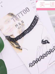 Retro Short Black Fish Line Necklace Womens Simple Neck Chain INS Versatile Clavicle Chain Set Fashionable Jewelry Accessory