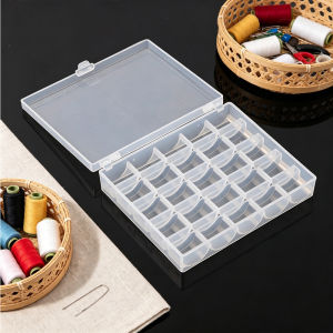 Hộp Đựng Đồ Nhựa Trong Suốt 25 Ngăn Dùng Cho Chỉ May Gia Dụng Nguyên Liệu Làm Kẹp Tóc Bộ Dụng Cụ Cuộn Chỉ
