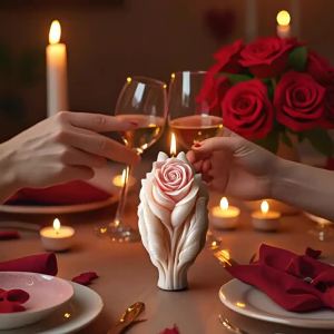 Rose Candle Silicone Mold for Wedding Valentines Day Flower Aromatherapy Soap Ornament Gypsum Epoxy Resin Mold Home Decor