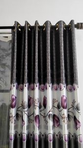 Gorden Jendela Dan Pintu Rumah Mewah Kain Blackout Import Motif Bunga Tulip Tinggi 230 cm