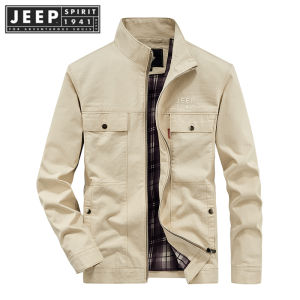 Jeep Spirit 1941 ESTD แจ็คเก็ตฤดูใบไม้ผลิแจ็คเก็ตผู้ชาย M-5XL หลวมขนาดใหญ่ทหาร