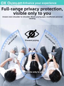 OUXUAN | Anti-spy Privacy Screen Protector Full Coverage with Fingerprint Unlock Support Water-adhesive