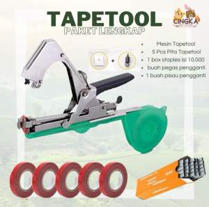 Tapetool Hand Tying Machine Alat Pengikat Lanjaran Tanaman Paket Refill Cingka Set Tape Tool