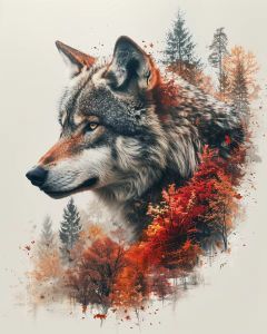 Bandai | Painting By Numbers Hand Wolf On The Prairie Animals Adult Acrylic Kit DIY Acrylic Paint Canva Home Decorate Personality Gift