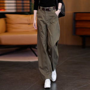 High Waist Wide Leg Scythe Pants Womens Casual Straight Cut Banana Pants Autumn 2025 New Style High Waist Slimming Effect