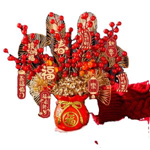 Snake Year Spring Festival 2025 New Year Decoration Ornaments Year End Wealth Fruit Living Room Scene Setup Christmas Atmosphere Simulation