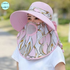Women Sun Hats Caps for girl Summer Outdoor Beach Hats UV Sunscreen for face Hats Neck Face Mask Hats 360 UV Protection Visor Sunbonnets Fisherman Hat for Women