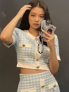 High Quality Crystal Mobile Phone Lanyard Anti-Loss Camera Accessory Jennie Same as Square Sugar Crystal Phone Chain