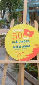 [ĐỒNG HỒ KỶ NIỆM 50 NĂM GIẢI PHÓNG MIỀN NAM - THỐNG NHẤT ĐẤT NƯỚC] Đồng Hồ Tròn Treo Tường Tráng GươngQuà TặngLưu Niệm