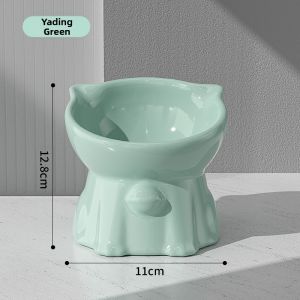 HELLOLEIBOO | High-Stemmed Ceramic Cat Food Bowl Anti-Black Chin Anti-Spill