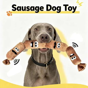 Funny Squeaky Dog Toy Bite Resistant Plush Chew Toy Interactive Teeth Cleaning Molar Toy For Puppy Dogs Self Play Entertainment