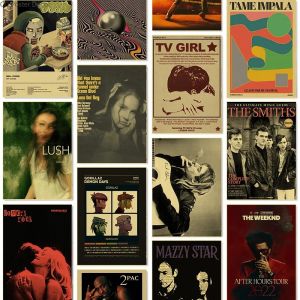 Vintage Music Album Posters Singer Lizzy Grant TV Girl Retro Canvas Painting Room Home Bar Decor