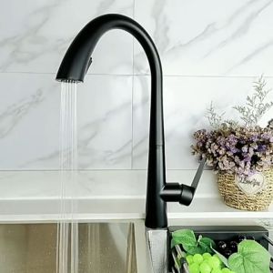 KOMOO High-Quality Brass 360° Rotation Gray Kitchen Faucet