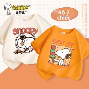 Snoopy | Áo Thun Cotton Thông Khí Tay Ngắn