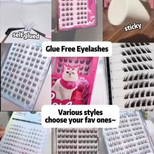 【SG 】Glue-Free Lashes No Need Glue Reusable Eyelash Extension Easy to Apply Remove Makeup Eyelash Magnetic Eyelash