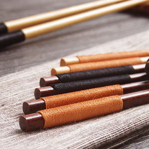 Talao Wooden Chopsticks Japanese Style Reusable Anti-falling Chopsticks for Cooking Eating Restaurants Noodles Portable