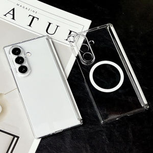 โปร่งใสฮาร์ด PC บานพับสําหรับ Magsafe เคสโทรศัพท์แม่เหล็กสําหรับ Samsung Galaxy Z พับ 7 6 5 5G Sockproof CLEAR COVER